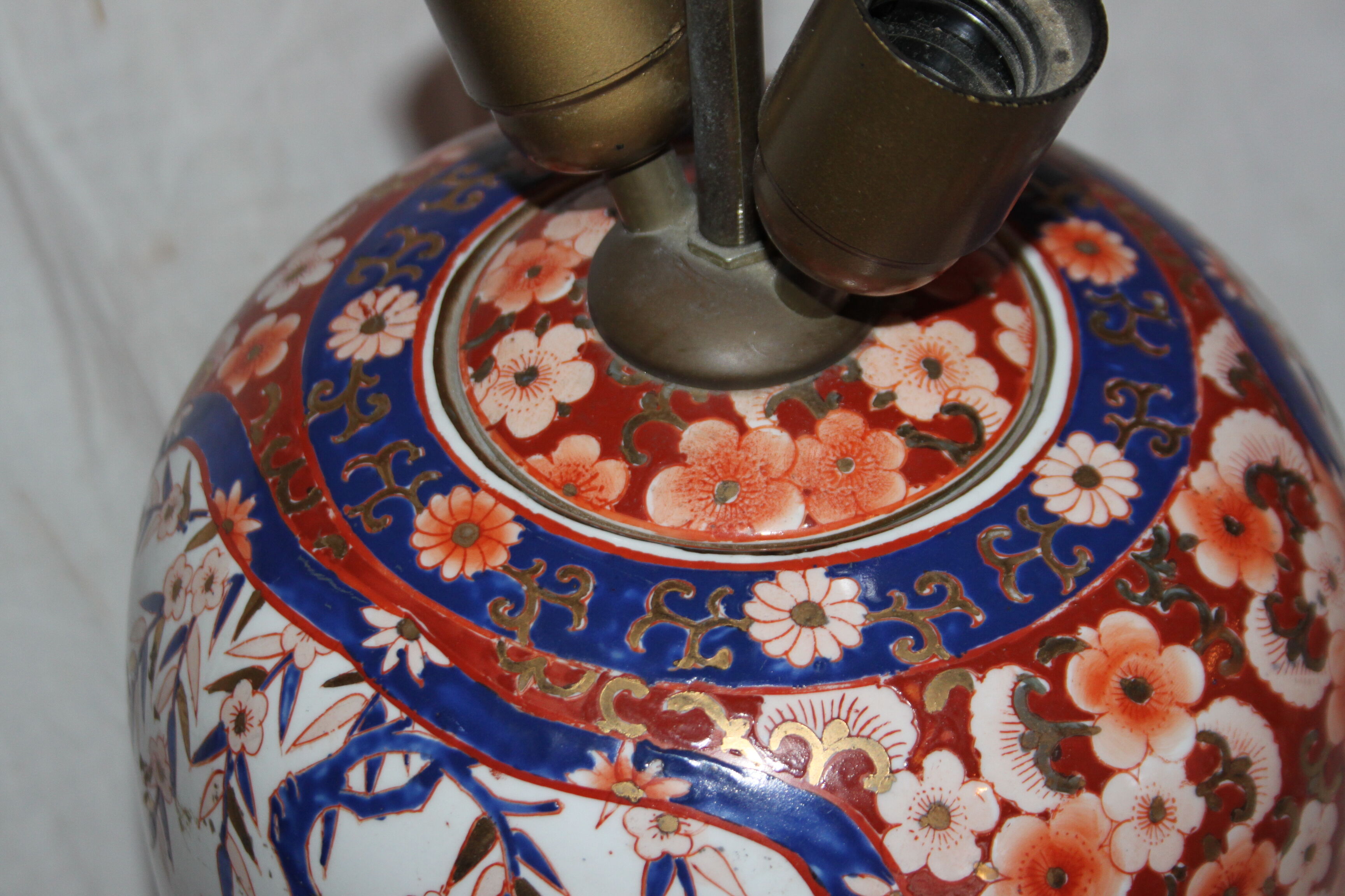 Old porcelain lamp Imari Japan XIX th