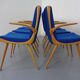 Mid-Century German Boomerang Armchairs in Cherrywood, Set of 6