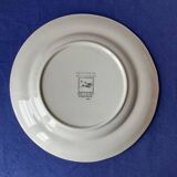 Fluted plate Longchamp, decorated with dragonflies and flowers.