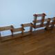 Vintage pine shelves in the style of Maison Regain.