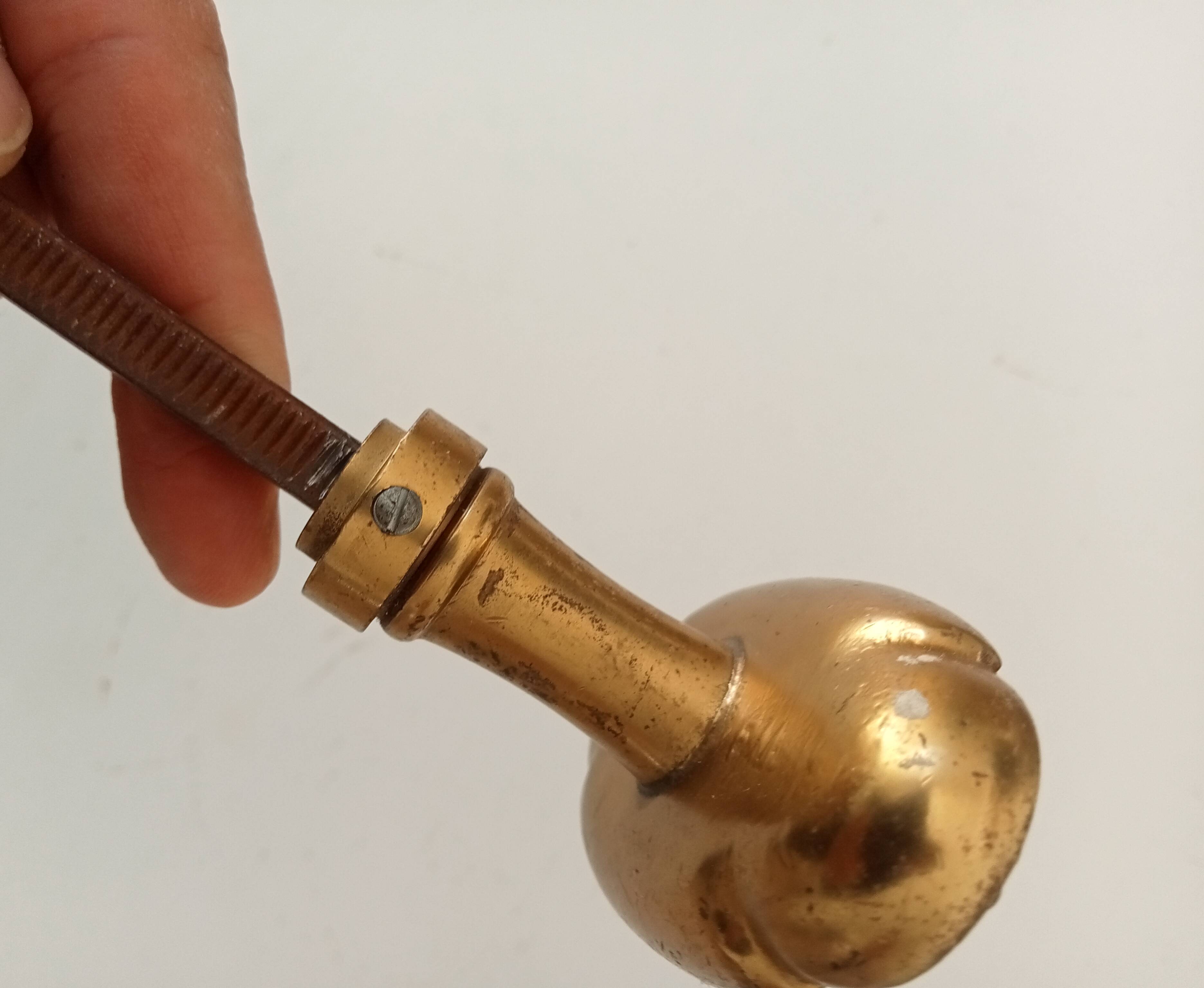 Pair of antique Louis XVI style solid bronze door handles