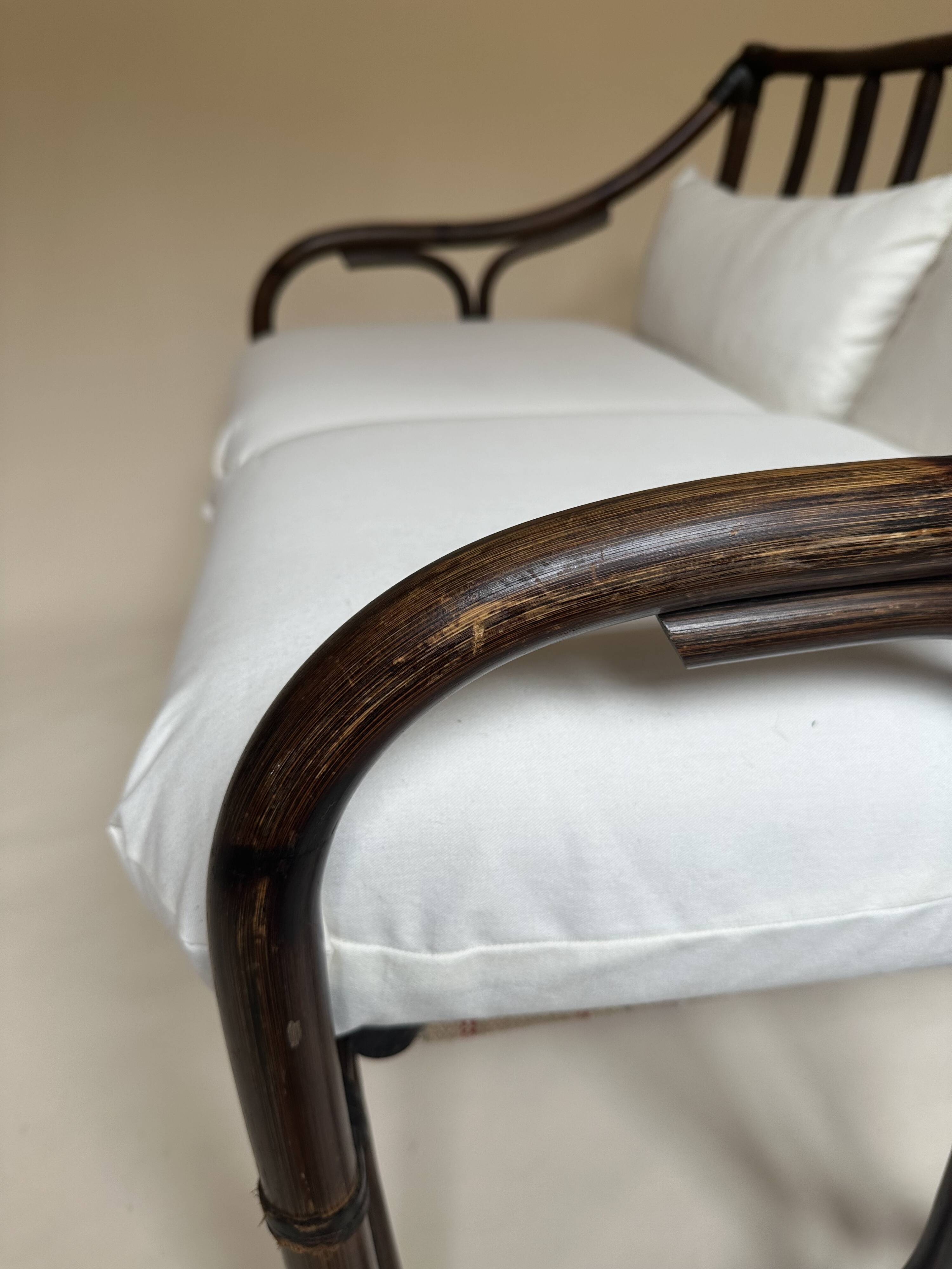 Two-seater rattan bench