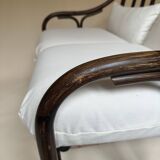 Two-seater rattan bench