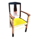 Oak and velvet armchair circa