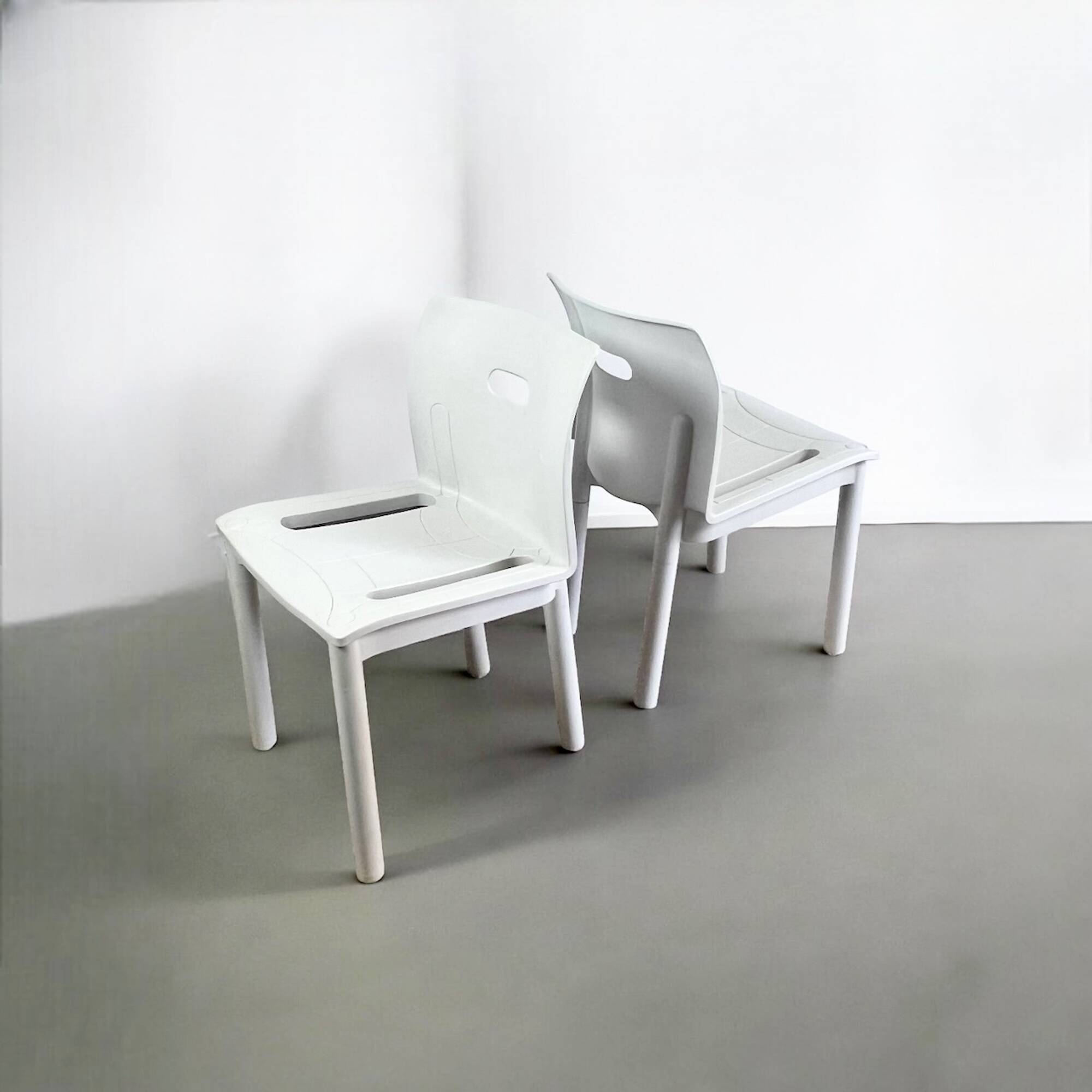 Model 4870 Dining Chairs by Anna Castelli Ferrieri for Kartell, 1980s, Set of 2