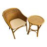 Rattan chair and table