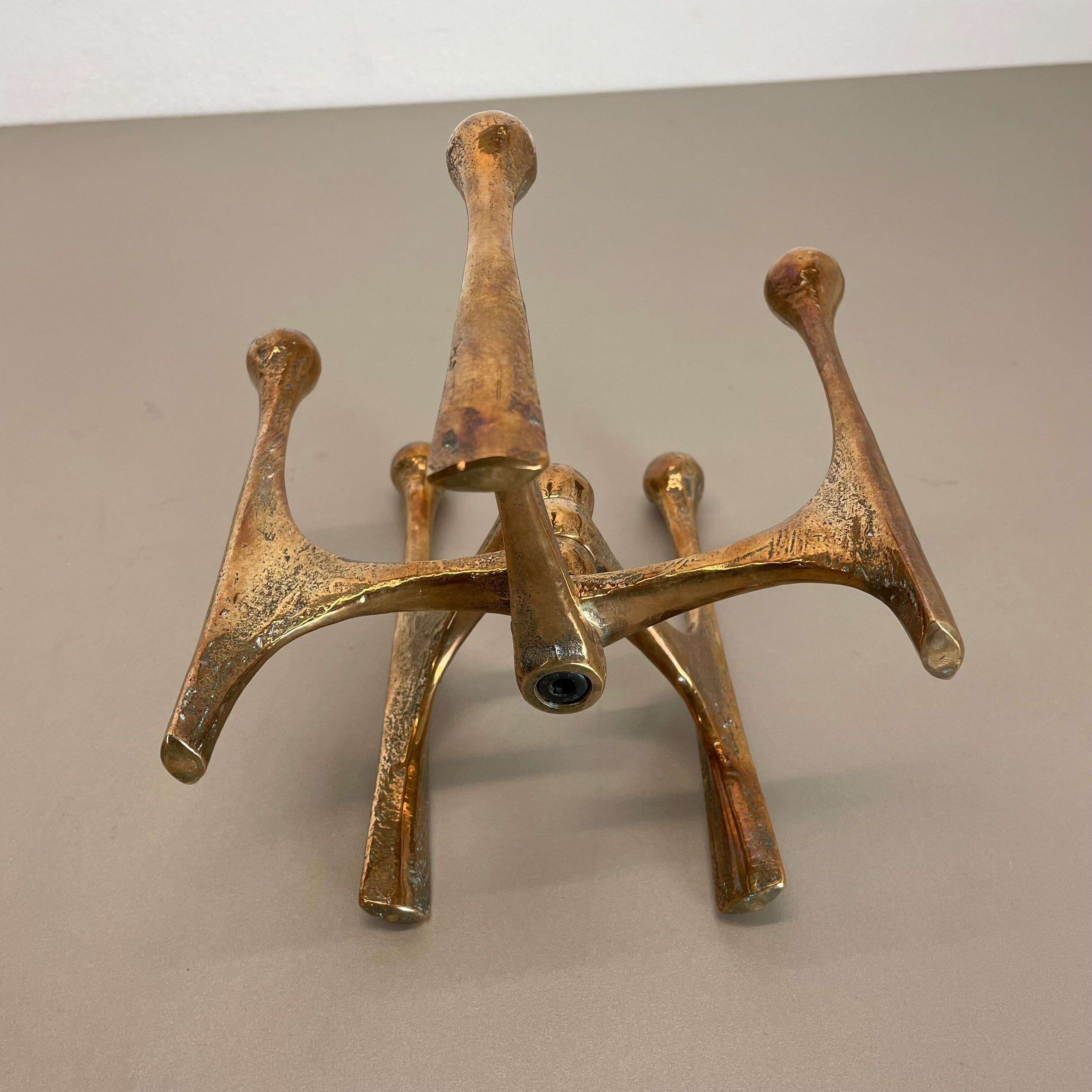 Midcentury Brutalist Bronze Candleholder by Michael Harjes, Germany, 1960s
