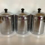 3 old metal chrome coffee coffee chicory sugar
