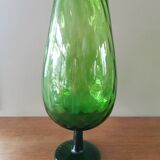 Grand vase forme verre années 60,vert.