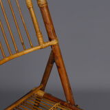 Vintage Bamboo and Rattan Folding Chairs, 1970s, Set of 2