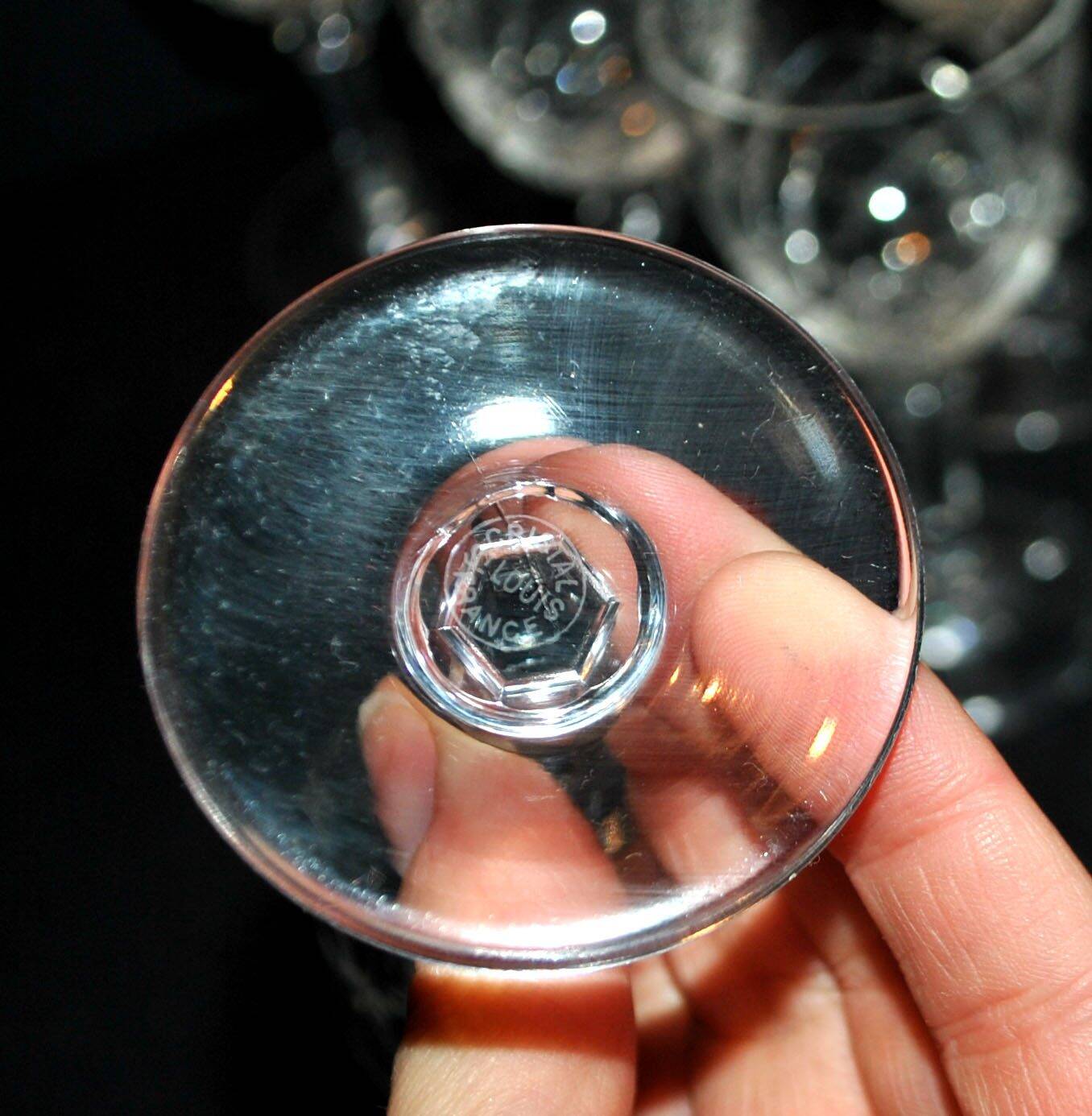 SAINT-LOUIS 10 stemmed glasses in cut crystal MASSENET Size 75