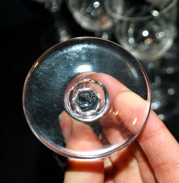 SAINT-LOUIS 10 verres à pied en cristal taillé MASSENET Taille 75