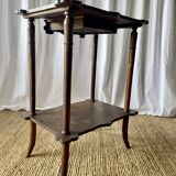 Elegant Art Nouveau side table in walnut, France early 20th century.