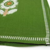 Lot 6 napkins in green Dralon - white flower patterns - vintage 60s
