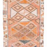 3x11 Salmon & Orange Muted Color Turkish Runner Rug, 92x336 Cm