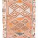 Tapis de couloir turc 3x11, coloris saumon et orange discrets, 92 x 336 cm