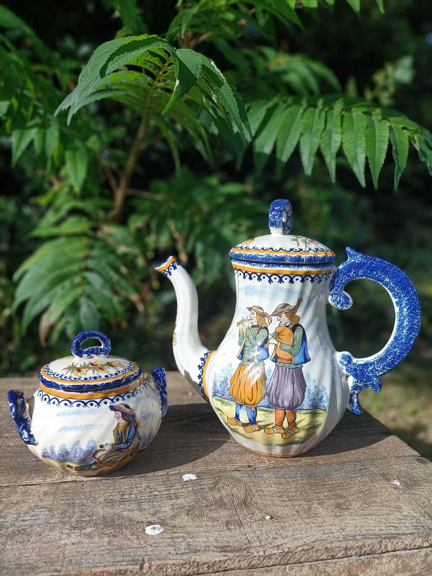 Henriot Quimper Teapot Sugar Bowl