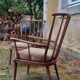 Pair of vintage fan armchairs from the 60s, Baumann edition.
