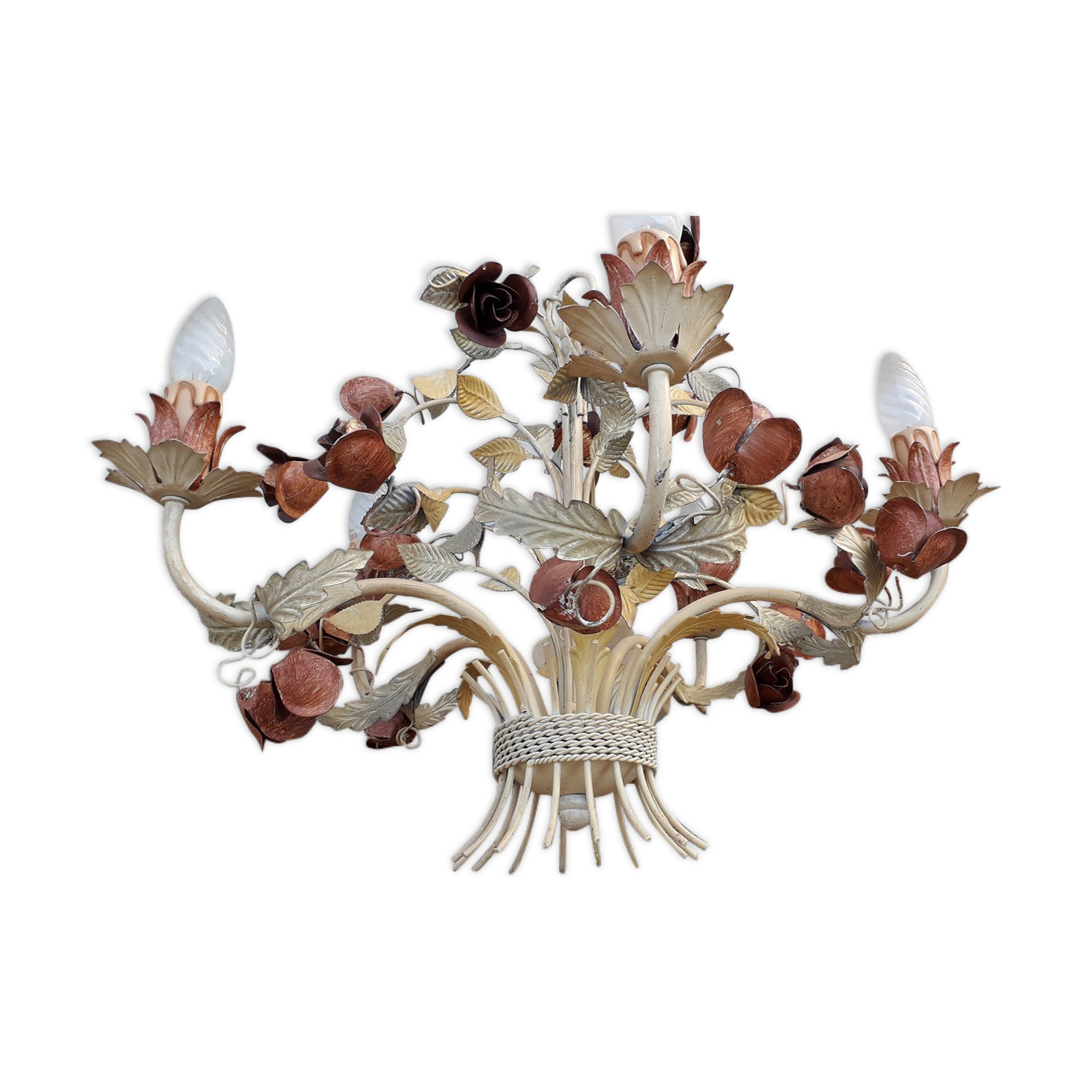 Painted metal chandelier