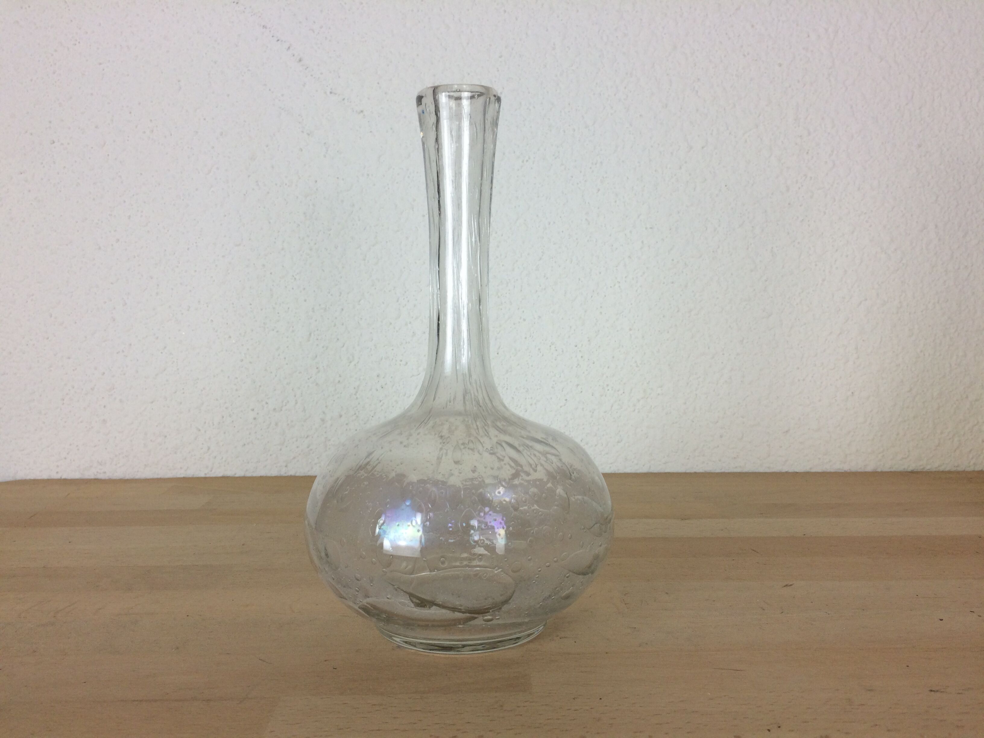 Bubbled glass ball vase, soliflore