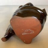 Brown ceramic fish ashtray