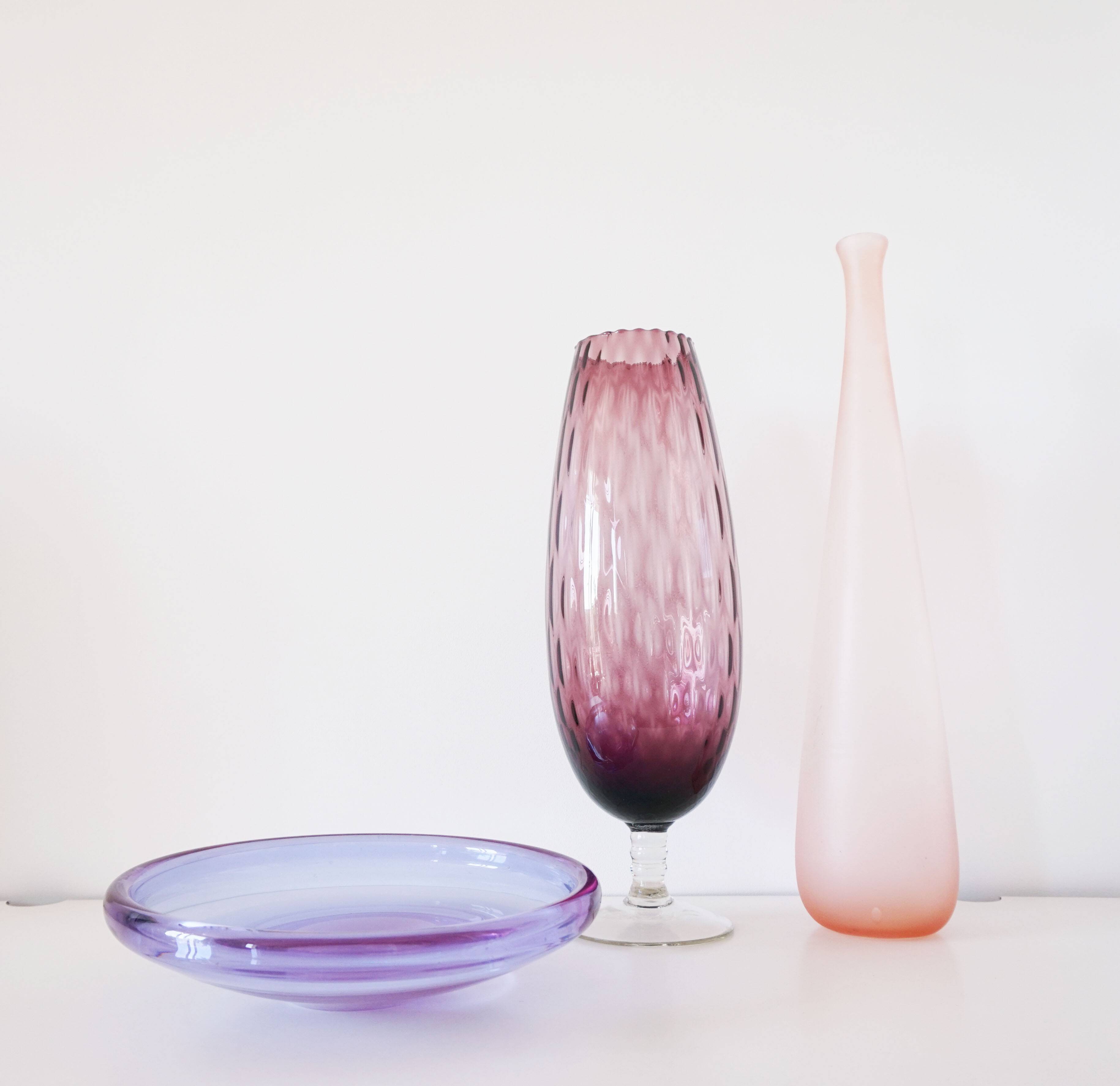 Pink frosted glass bottle