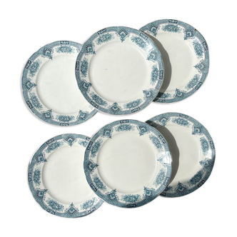 6 vintage flat plates iron earth onnaing model "spring"