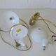 Pair of Vintage Elegant Desk Lamps Bedside Lamps Gold Metal and Glass
