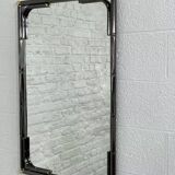 Black metal and brass mirror with gunmetal finish