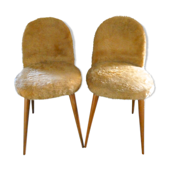 Pair of chairs, compass feet