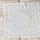 Set of 2 antique hand-embroidered tablecloths - 63x60 cm - Linen