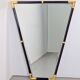 Modern Black Lacquer Metal Triangle Mirror, 1970s