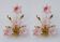 Ensemble de 2 appliques Murano fleurs roses, années 1970