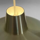 Golden aluminum pendant light by Lyfa. Denmark 1970s