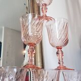 set of 6 red wine glasses pink rosaline luminarc arcoroc 14.5cm vintage