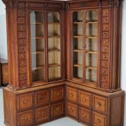 Large Antique German Pitch Pine Corner Apothecary Cabinet / Vitrine ca 1900s