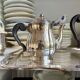 Ercuis 5-piece tea and coffee service in silver-plated metal.