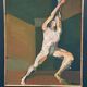 Swedish Oil on Canvas"The Discus Thrower" by Eric Elfvén,vintage and framed