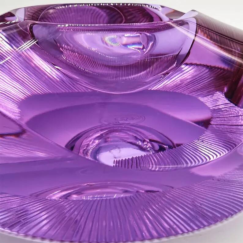 Rare Purple Glass Ashtray - Moser 1960s