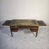 Bureau plat double face en acajou, style Louis XVI – XIXᵉ siècle