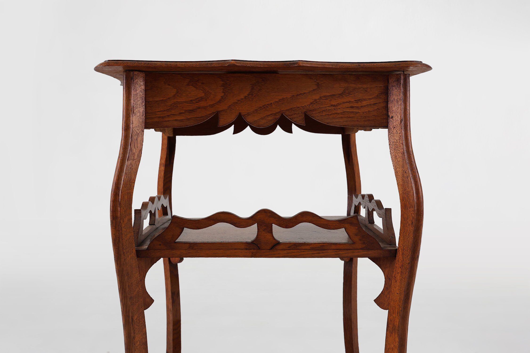 French Art Deco Side Table in Full Oak, 1920