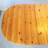 Vintage oval pine table with extendable top