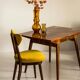 Midcentury Heart Chair in Yellow Satin Dedar Gildo Fabric, Europe, 1960s