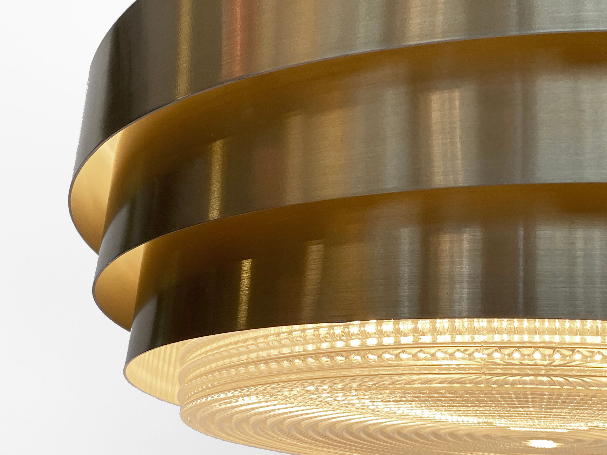 Aluminum and glass pendant light by Vitrika. Denmark 1970s