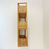 Rattan and braided wicker shelf