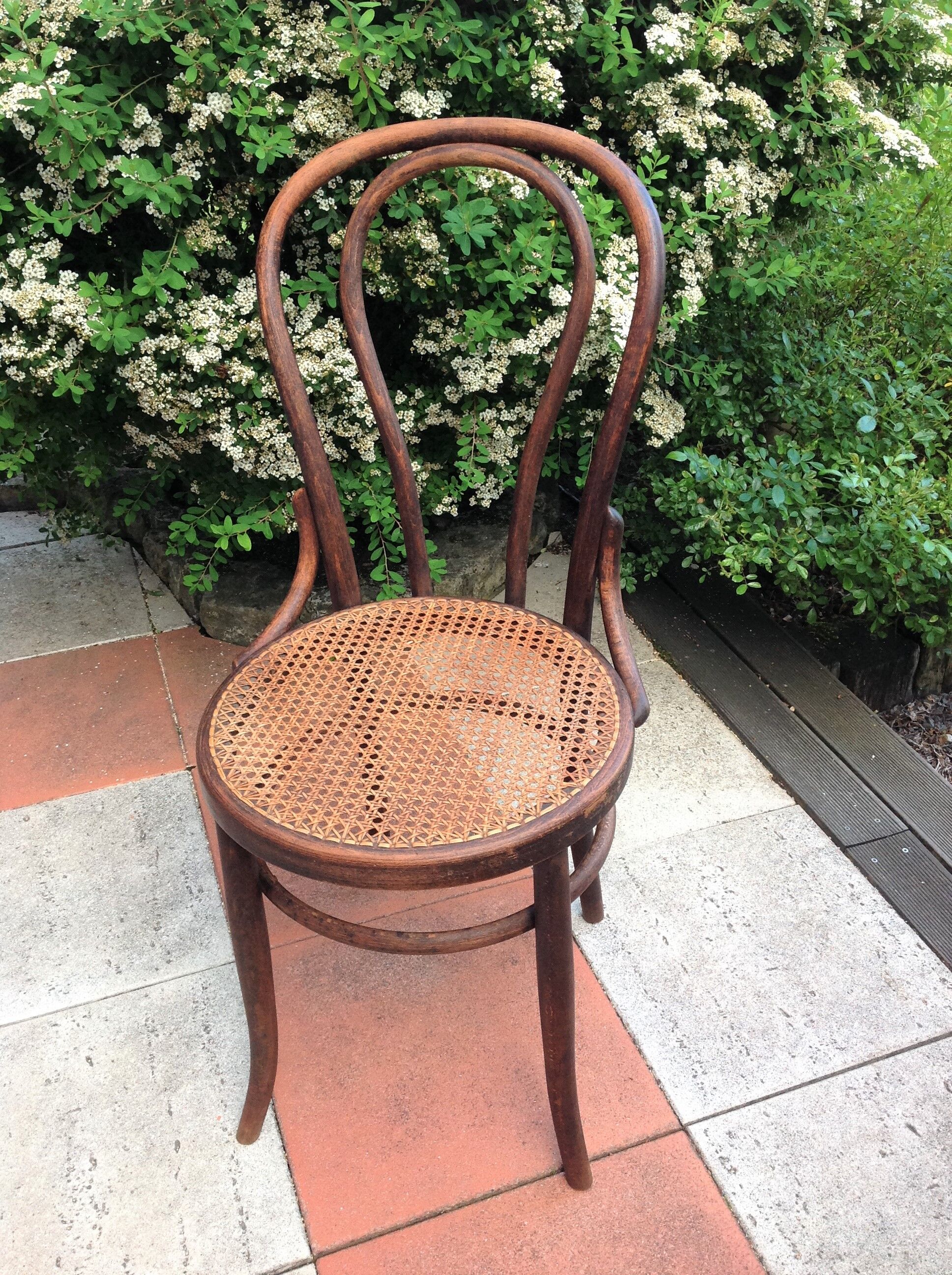 Fischel bistro chair with cannate / vintage seat 30s-40s