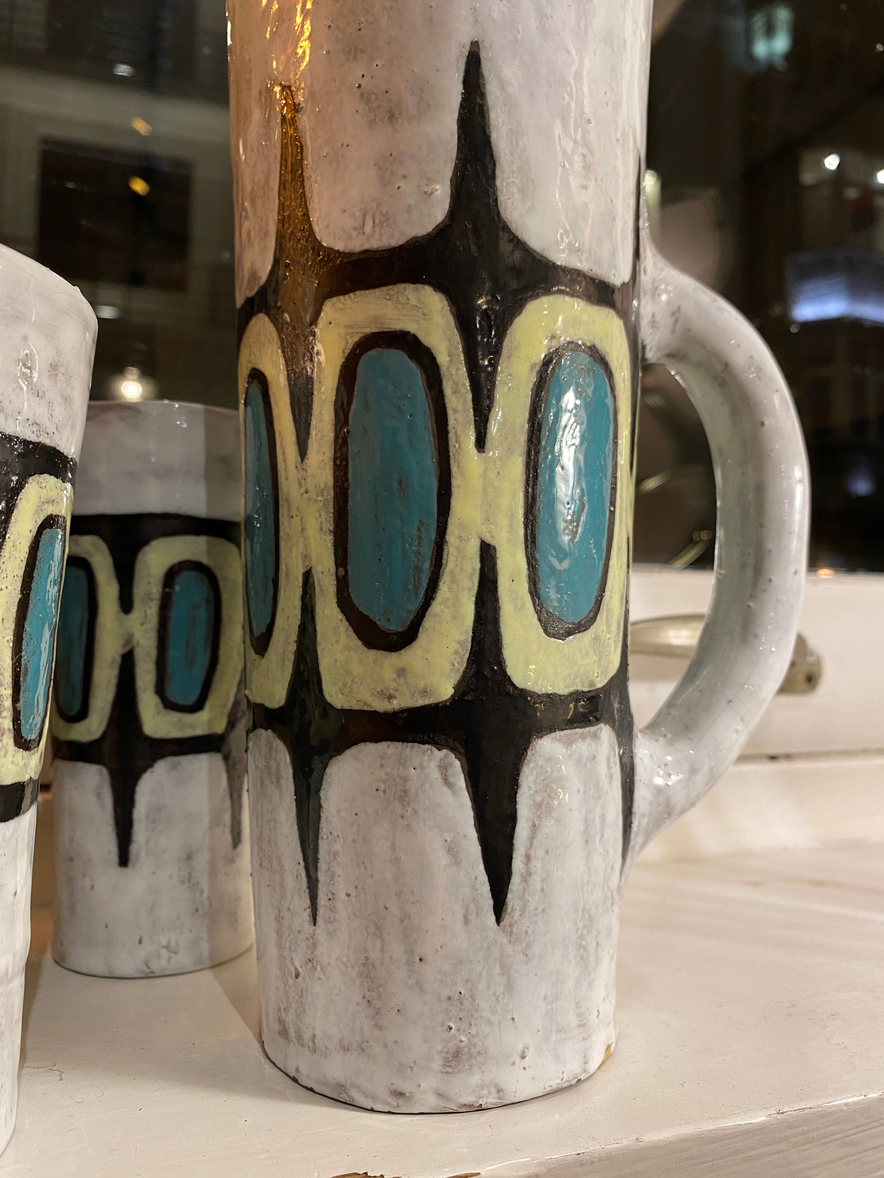 Juice service / orangeade ceramist Manoy 60s