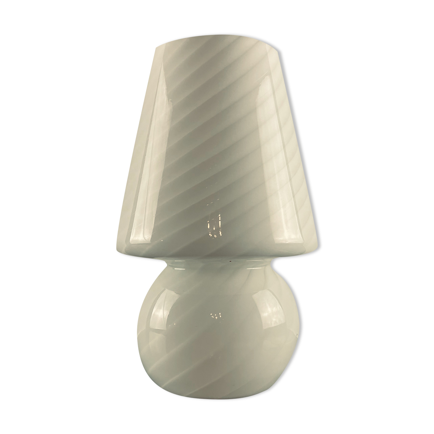 Murano glass mushroom lamp, Swirl, 1970