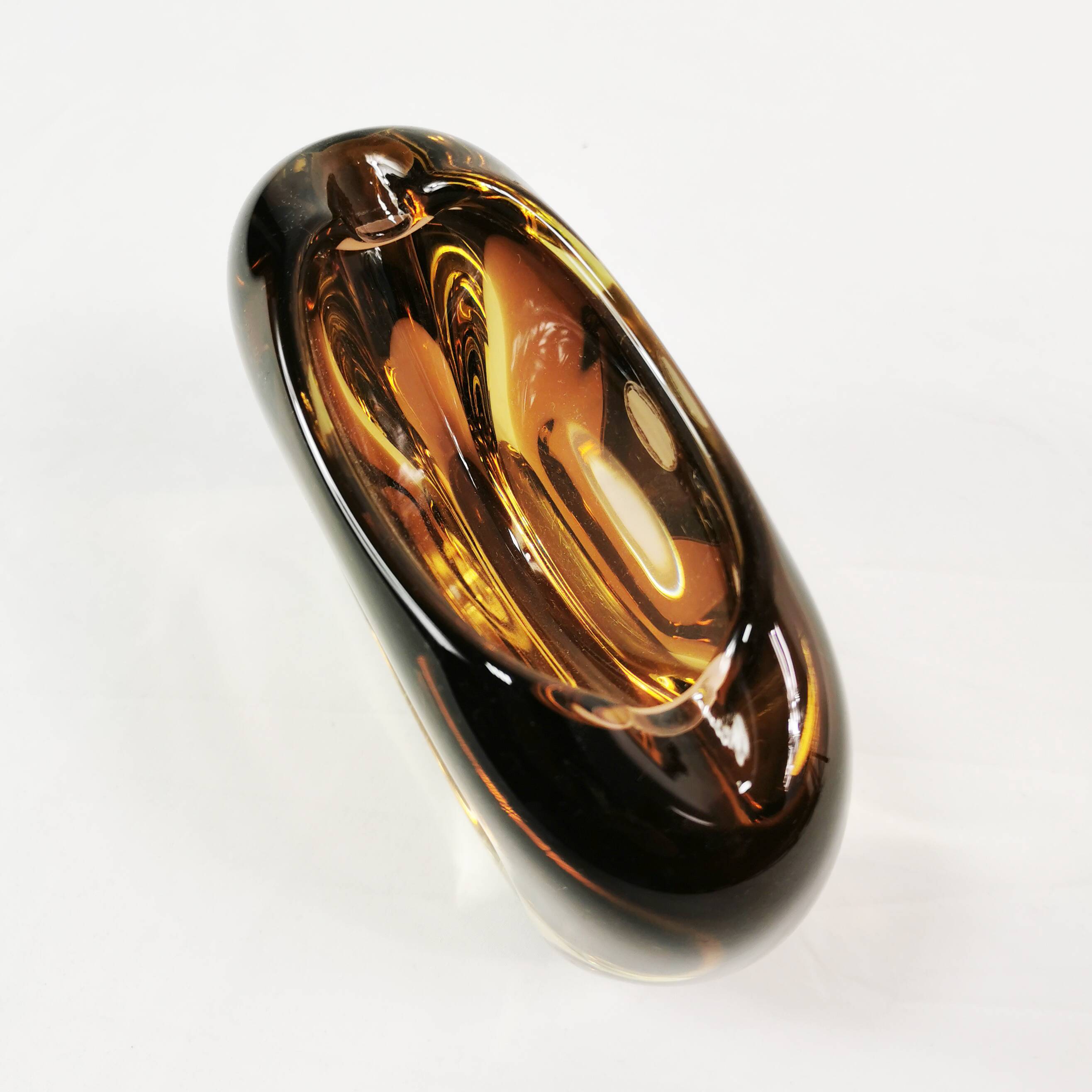 Bohemian Art Glass ashtray, Železný Brod (ZBS), designed by Miloslav Klinge