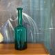 Bouteille vase verre soufflé vintage scandinave